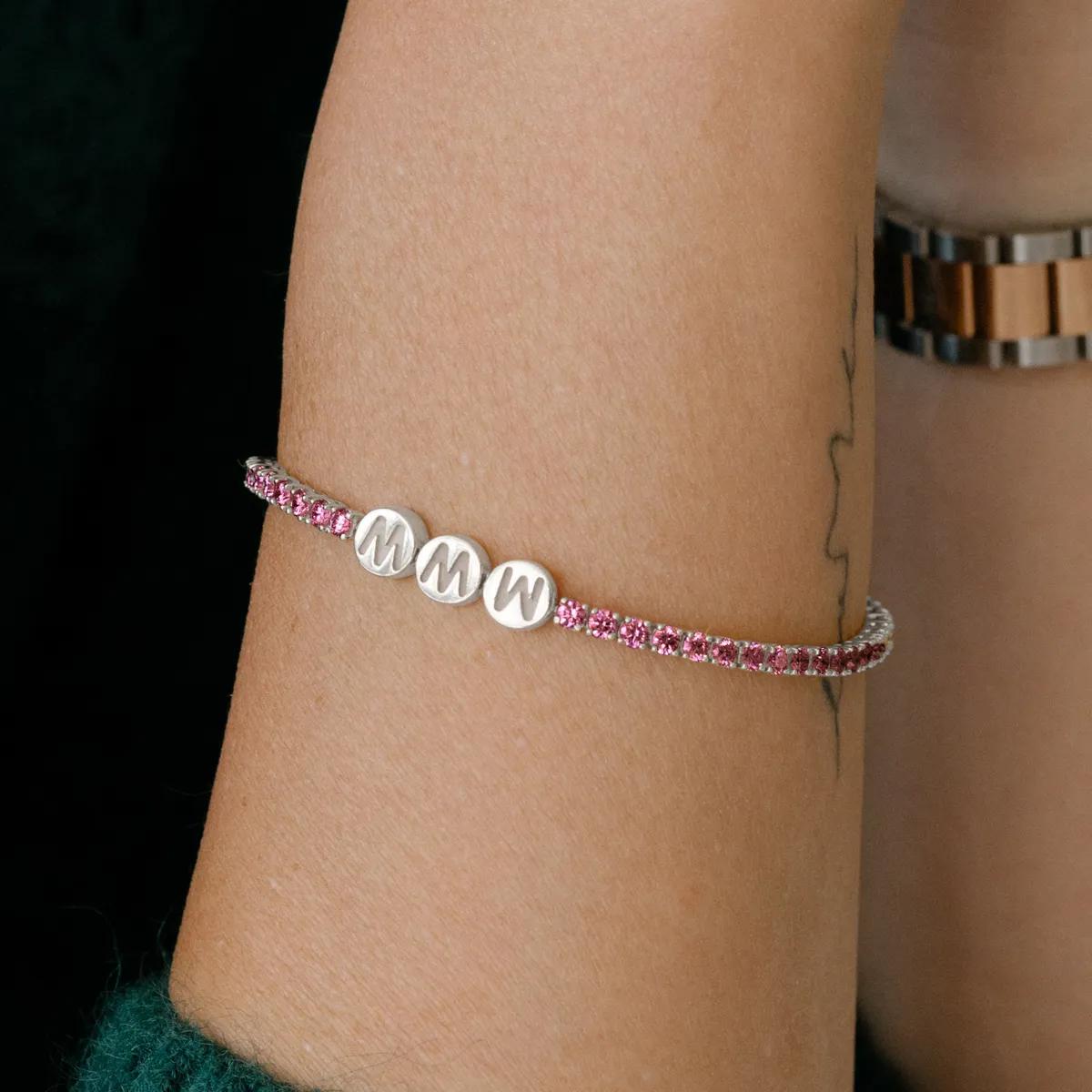 Shop & Customize Custom Pink Sapphire TNT Bracelet In Sterling Shop & Customize Custom Pink Sapphire TNT Bracelet In Sterling