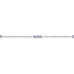 14k White Gold Hexagonal Diamond Stations Tennis Bracelet thumbnail 2