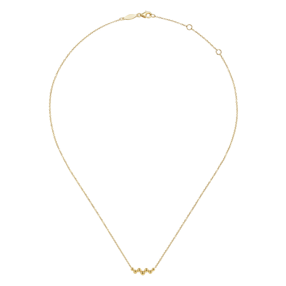 14K Yellow Gold Bead Bar Necklace - View 2