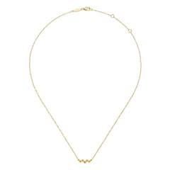 14K Yellow Gold Bead Bar Necklace thumbnail 2