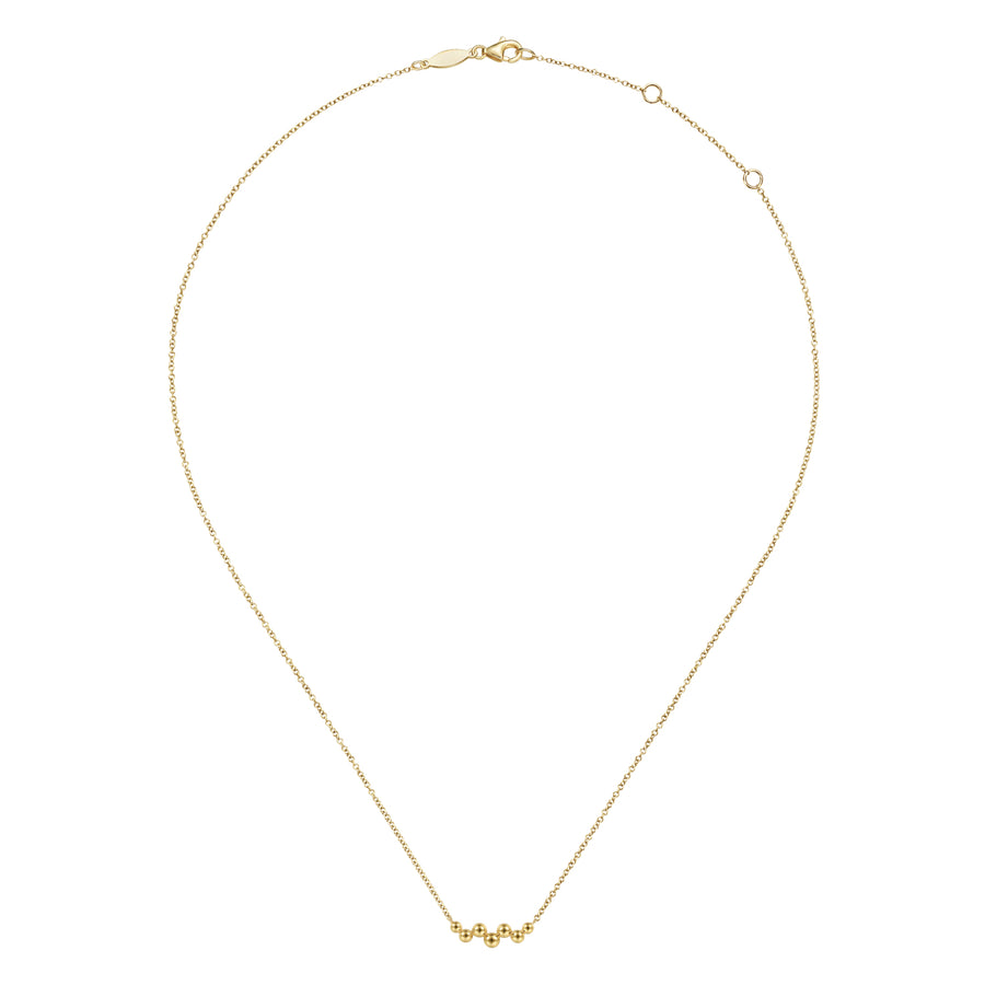 14K Yellow Gold Bead Bar Necklace