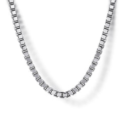 22 Inch 2.5mm 925 Sterling Silver Men's Solid Box Chain Necklace thumbnail 1