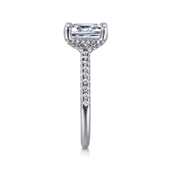 14K White Gold Emerald Cut Diamond Engagement Ring thumbnail 5