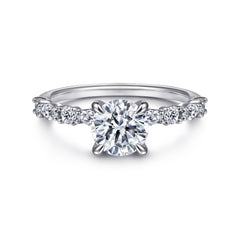Contemporary 14K Gold Round Diamond Engagement Ring - 0.46 CTW thumbnail 1