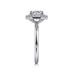 Octagonal Hidden Halo Diamond Engagement Ring thumbnail 5