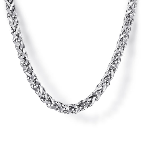 Collier chaîne blé en argent sterling 925, 3,2 mm, 22 pouces
