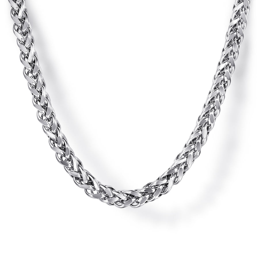 925 Sterling Silver Wheat Chain Necklace, 3.2mm, 22ich