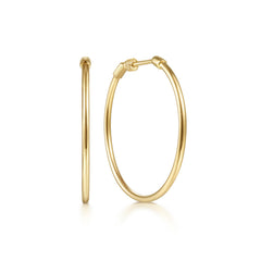 14K Yellow Gold Classic Hoop Earrings, 30mm thumbnail 1