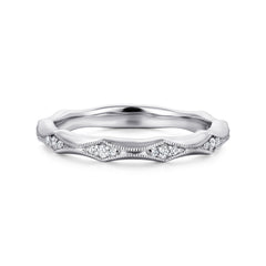 14K White Gold Matching Wedding Band thumbnail 1
