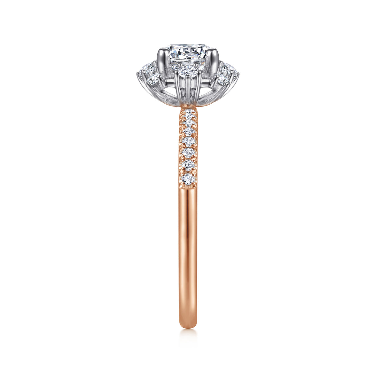 Starlight Round Halo Diamond Engagement Ring - View 6