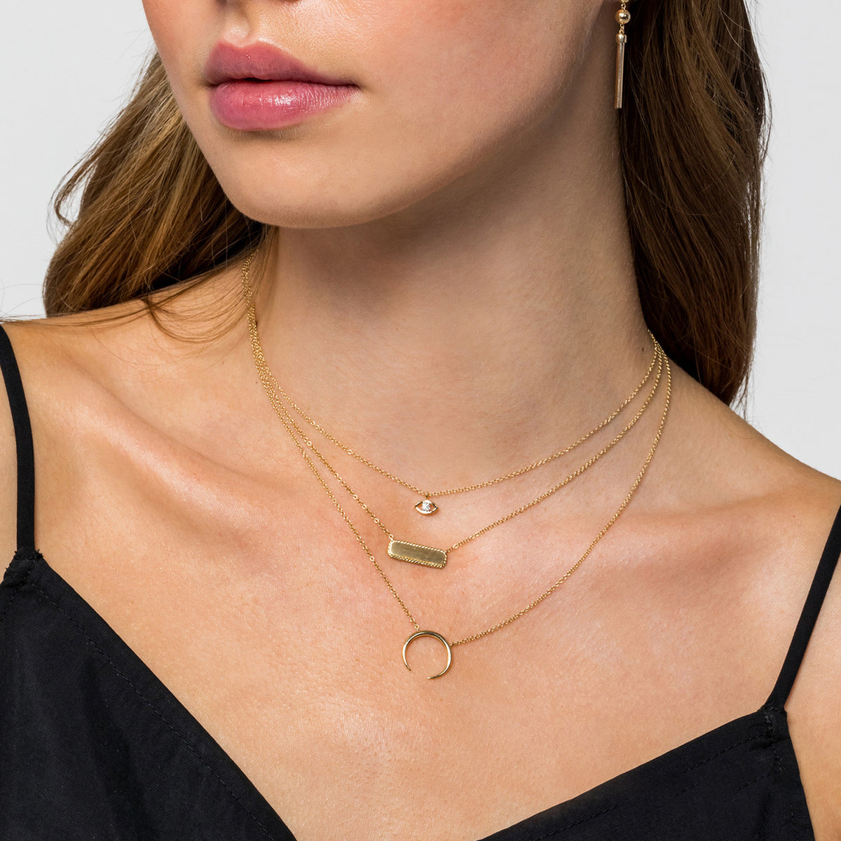 14K Yellow Gold Rectangular ID Pendant Necklace with Twisted Rope Frame - View 4