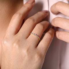 14K Yellow Gold Diamond Band Ring thumbnail 5