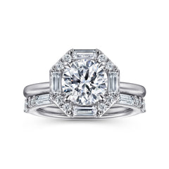 14K White Gold Diamond Wedding Band thumbnail 3