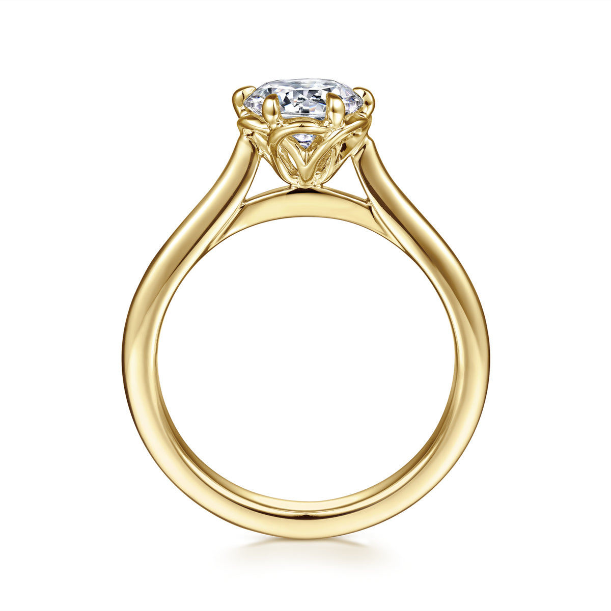 Six-Prong Round Solitaire Diamond Engagement Ring - View 2