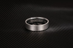 14K White Gold 6mm Flat Men's Wedding Band in Satin Finish thumbnail 6