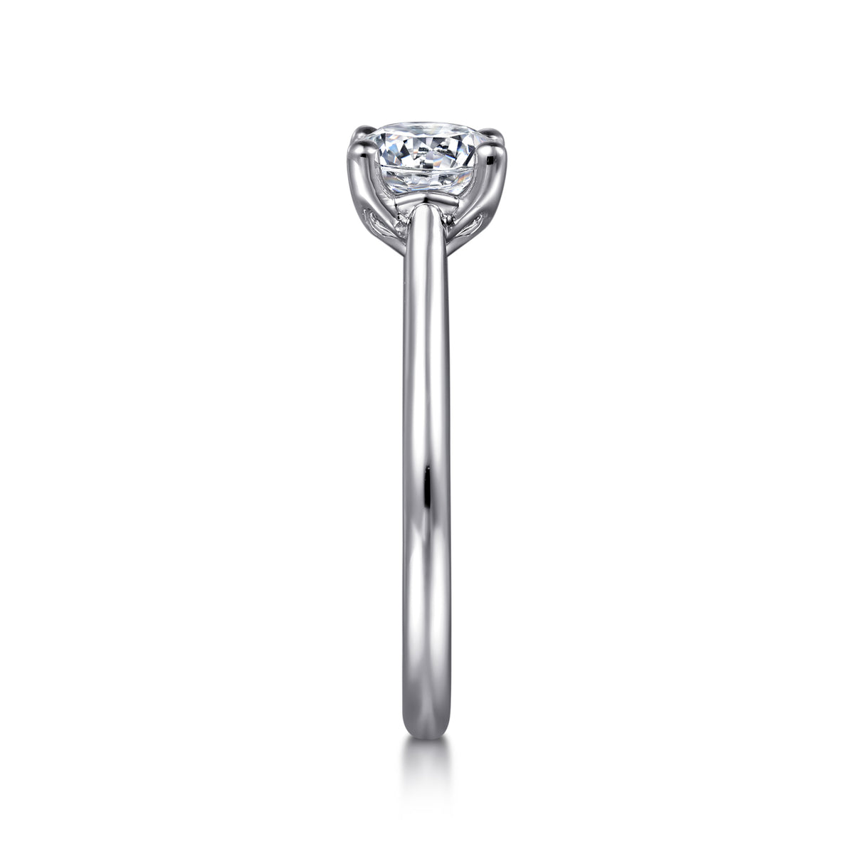 14K White Gold Round Diamond Engagement Ring - View 5