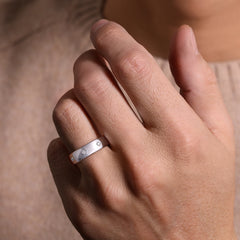 14K White Gold Diamond Men's Wedding Ring in High Polished Finish thumbnail 5
