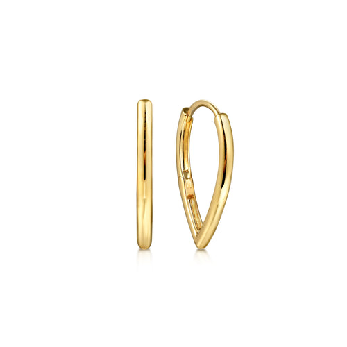Boucles d'oreilles créoles classiques en or jaune 14 carats