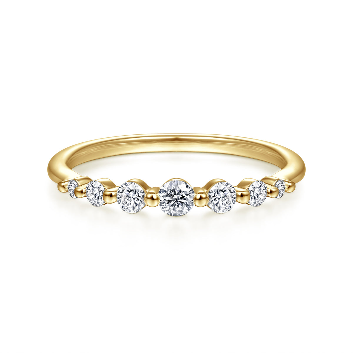 14K Yellow Gold Diamond Band Ring - View 1