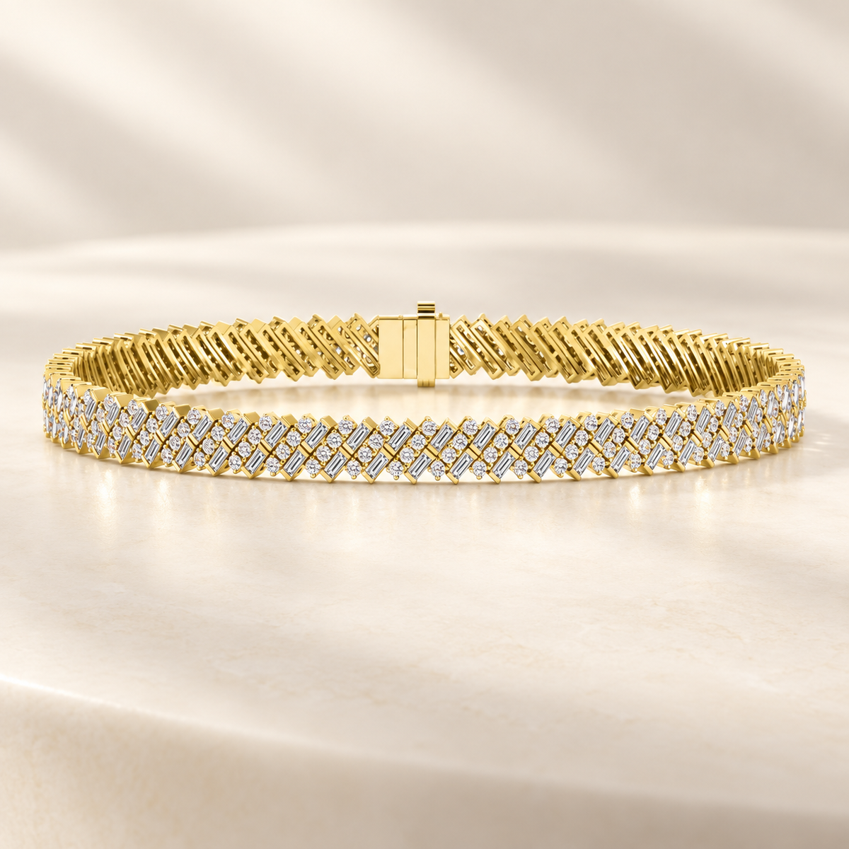 14K Yellow Gold Lab-Grown Diamond Choker Necklace — 21.45 CTW - View 2