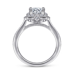 Vintage-Inspired Round Halo Diamond Engagement Ring - 0.21 CTW thumbnail 2