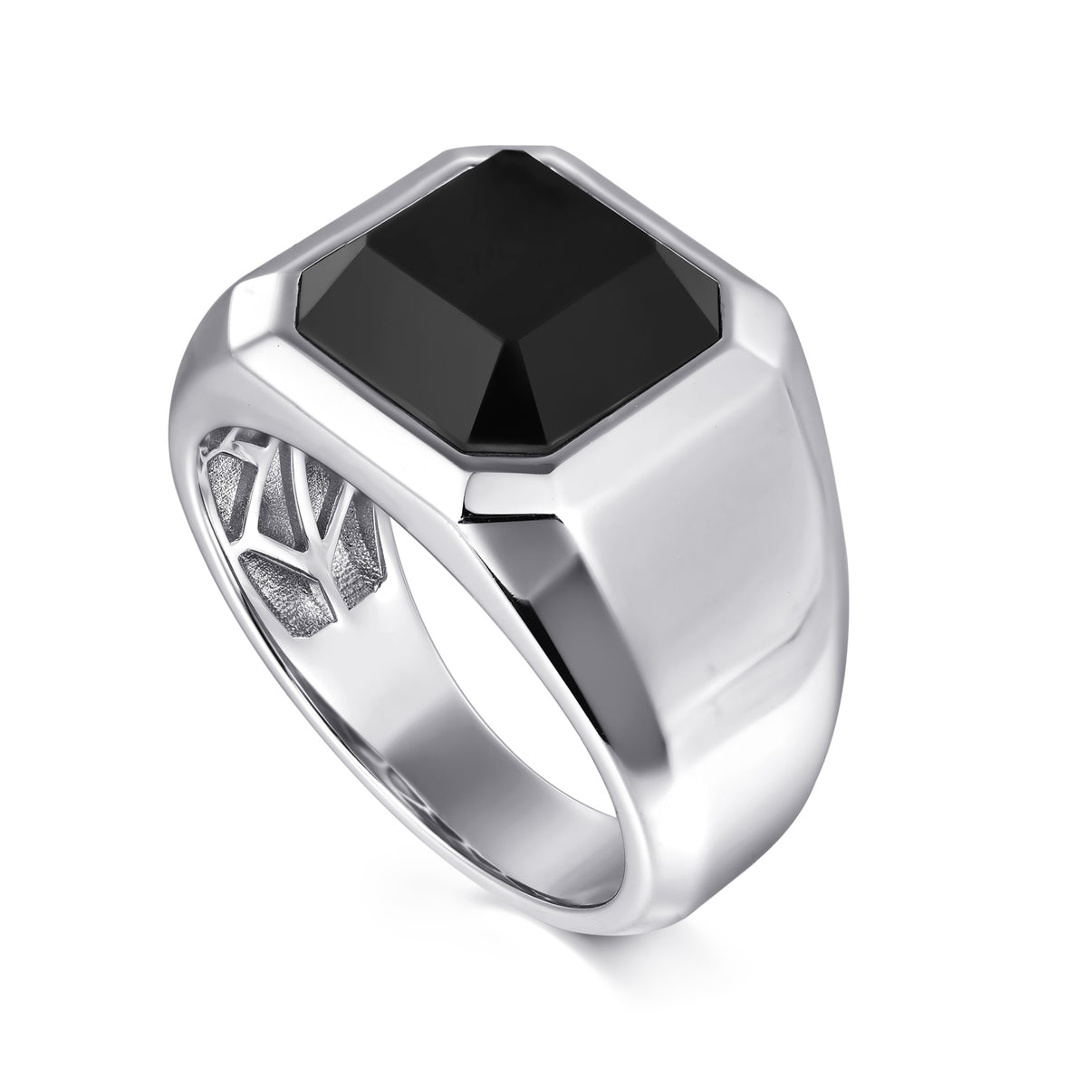 925 Sterling Silver Onyx Signet Ring - View 3