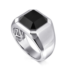 925 Sterling Silver Onyx Signet Ring thumbnail 3