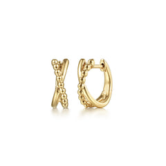 14K Yellow Gold Huggie Earrings thumbnail 1