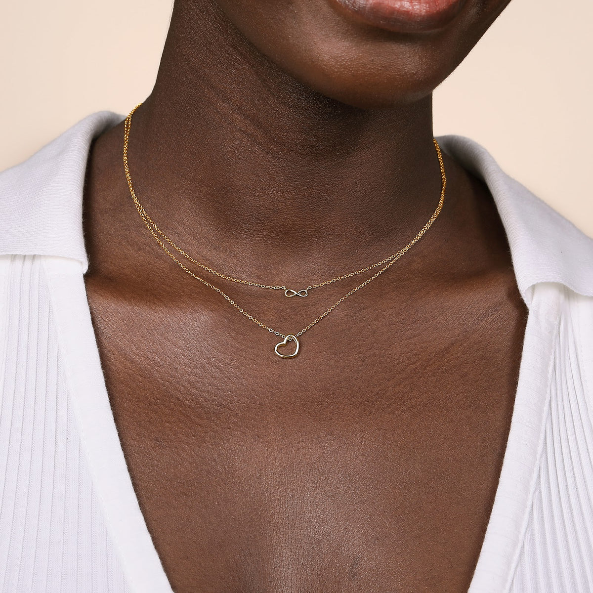 14K Yellow Gold Heart Pendant Necklace - View 4