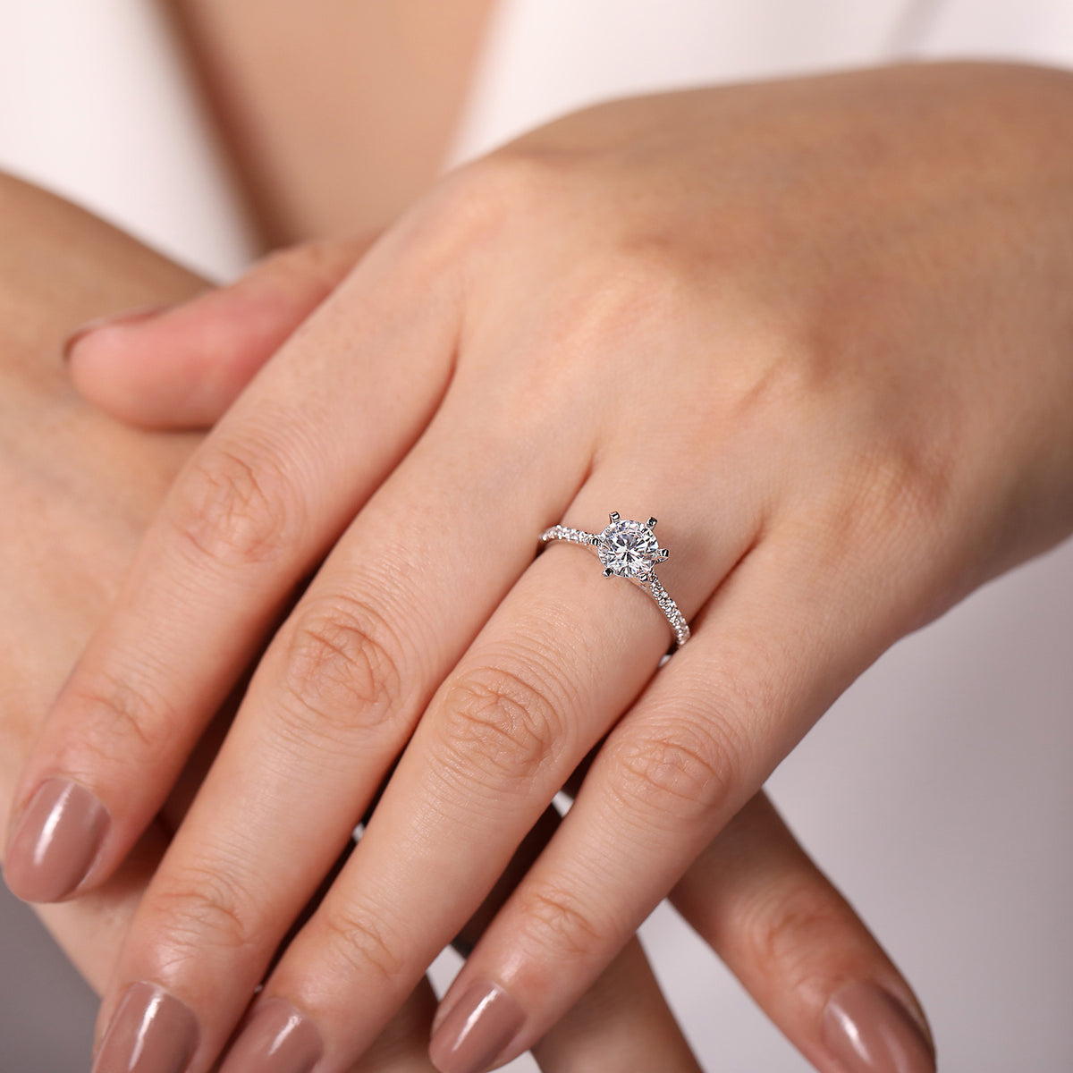 Classic 14K Gold Round Diamond Engagement Ring - 0.25 CTW - View 5