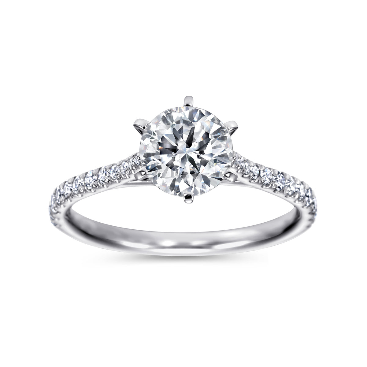 Classic 14K Gold Round Diamond Engagement Ring - 0.25 CTW - View 4