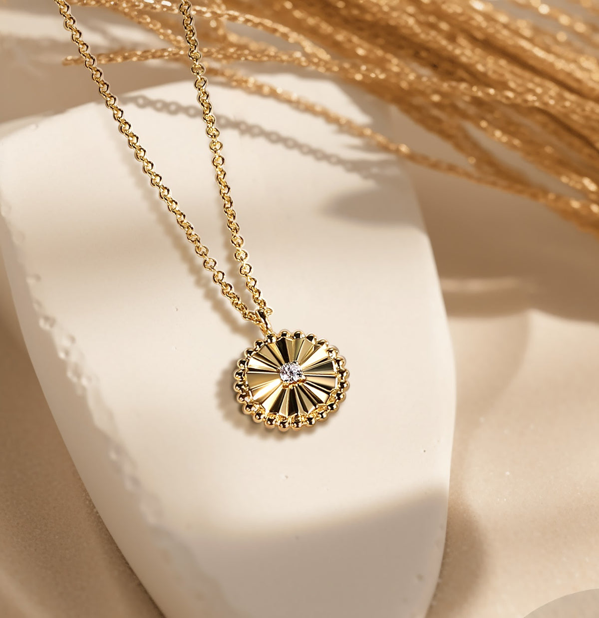 14K White & Yellow Gold Diamond Pendant Necklace - View 4
