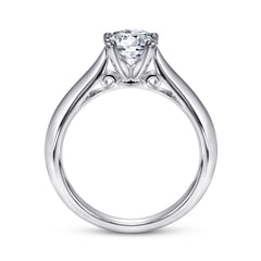 Slim-Band Round Solitaire Diamond Engagement Ring thumbnail 1