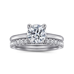 14K White Gold Round Diamond Engagement Ring thumbnail 4