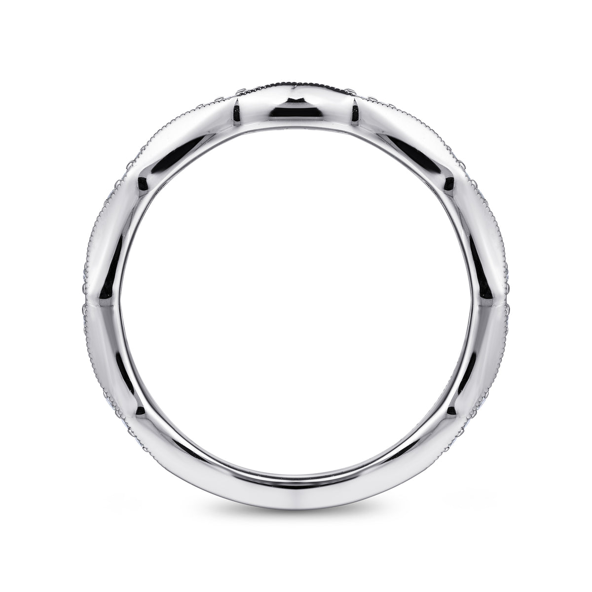 14K White Gold Matching Wedding Band - View 2
