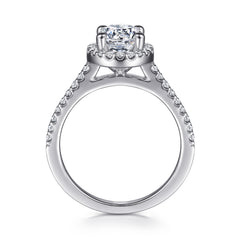 Classic Round Halo Diamond Engagement Ring thumbnail 2