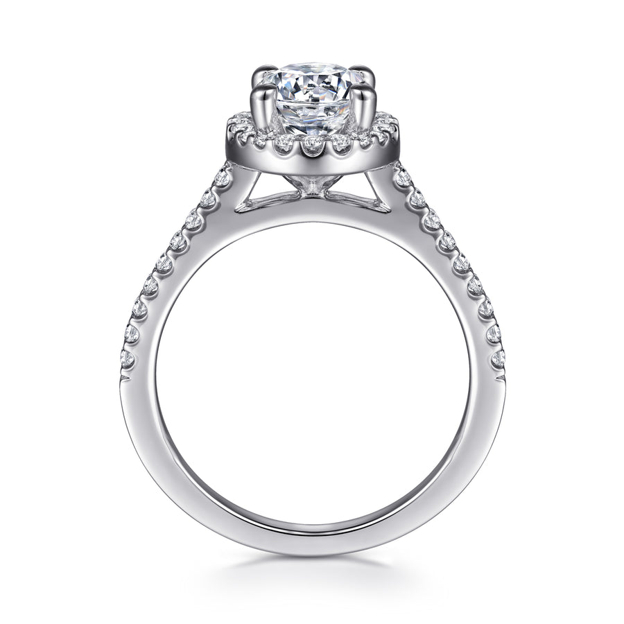 Classic Round Halo Diamond Engagement Ring