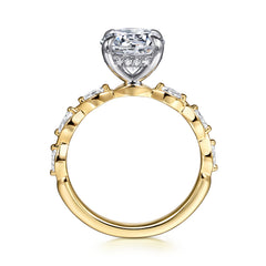 Contemporary 14K Gold Round Diamond Engagement Ring - 0.30 CTW thumbnail 2