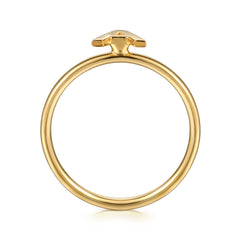 14K Yellow Gold Initial A Stackable Ring thumbnail 2