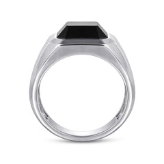 925 Sterling Silver Onyx Signet Ring thumbnail 2