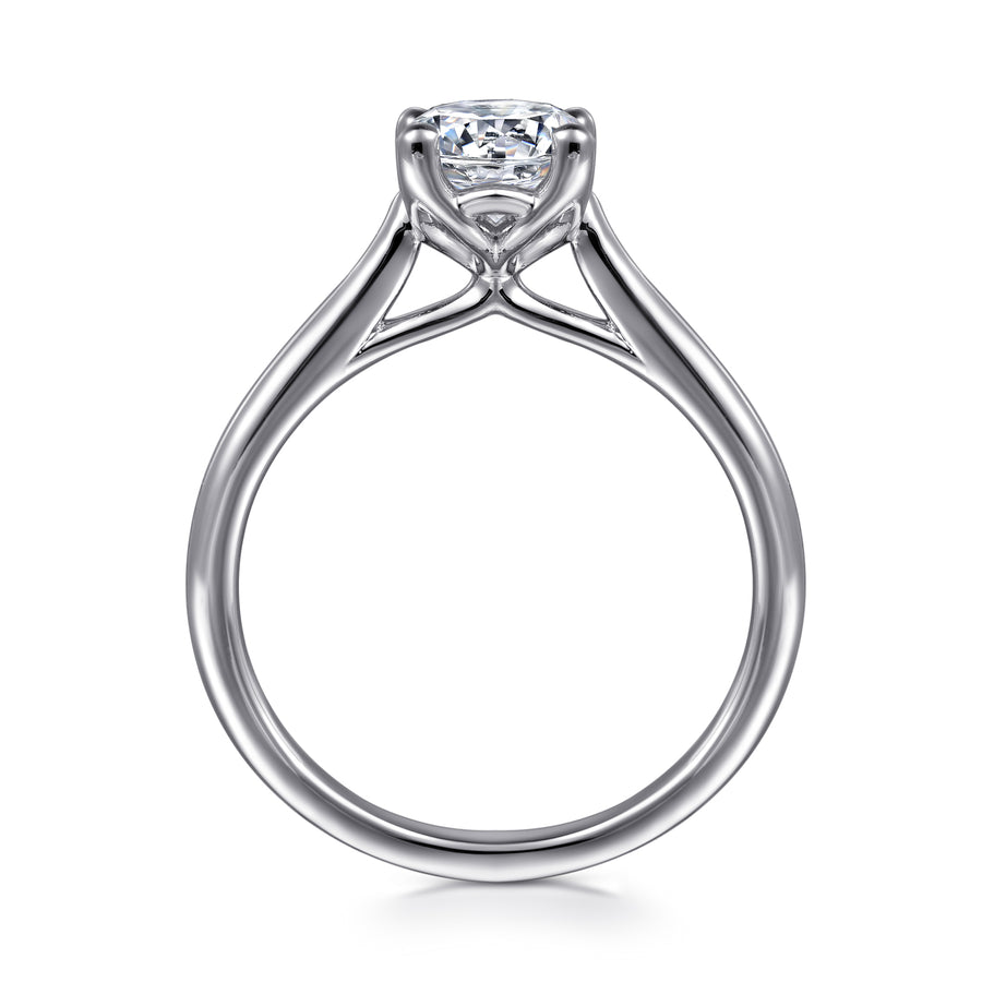 14K White Gold Round Diamond Engagement Ring