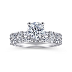 14K White Gold Diamond Matching Wedding Band thumbnail 2