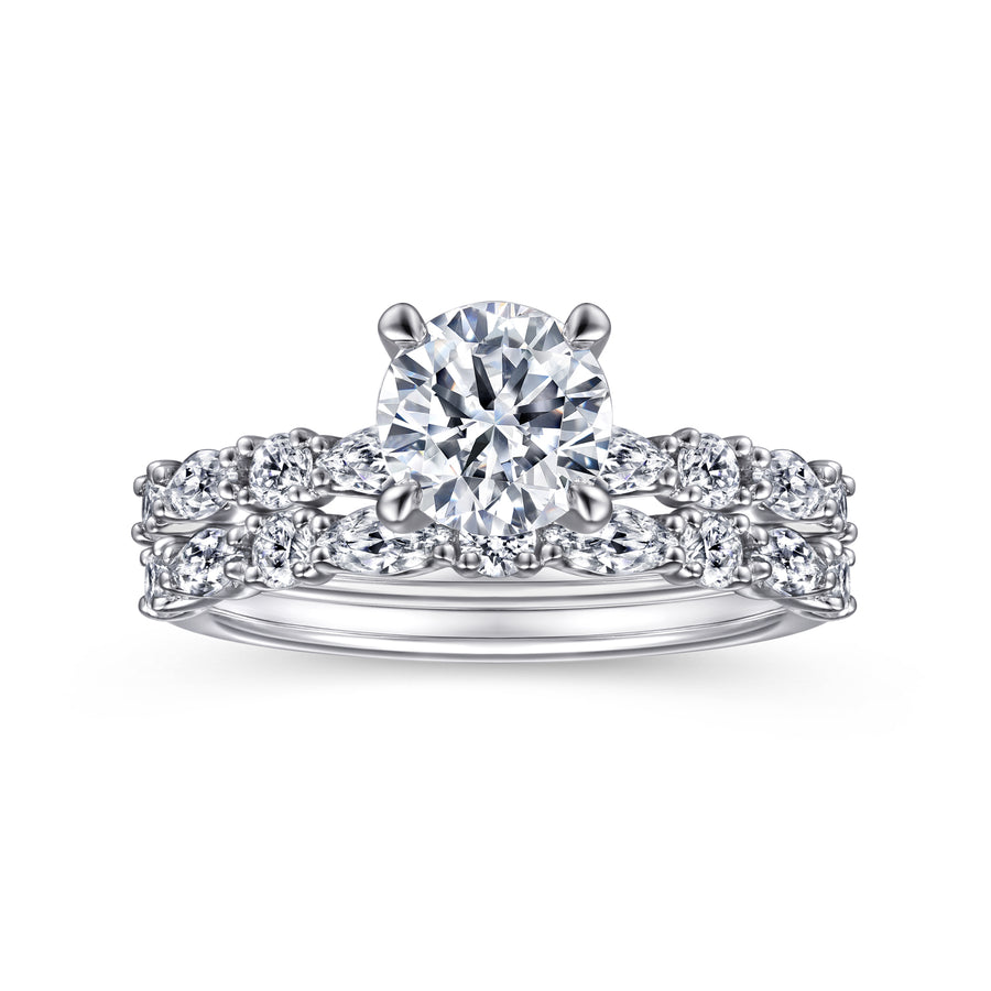 14K White Gold Diamond Matching Wedding Band