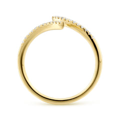 14K Yellow Gold Diamond Open Bypass Ring thumbnail 2