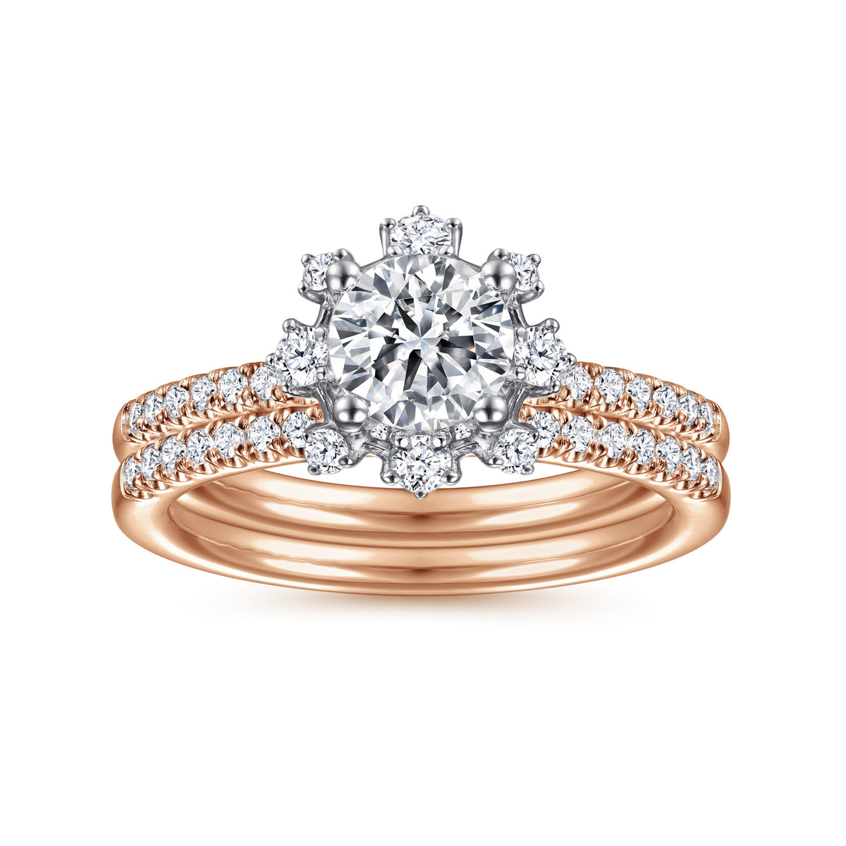 Starlight Round Halo Diamond Engagement Ring - View 4