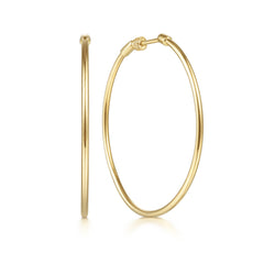 Classic Hoop Earrings 14K Yellow Gold 40mm thumbnail 1