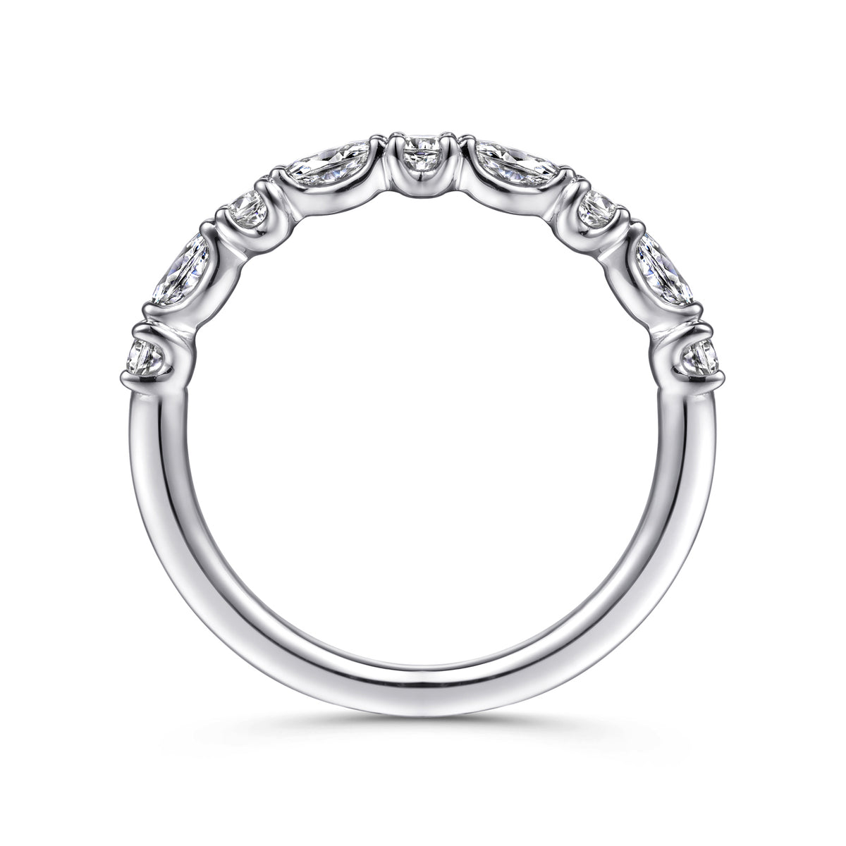14K White Gold Diamond Matching Wedding Band - View 1