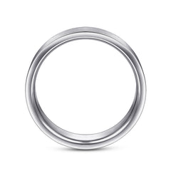 14K White Gold 6mm Flat Men's Wedding Band in Satin Finish thumbnail 2