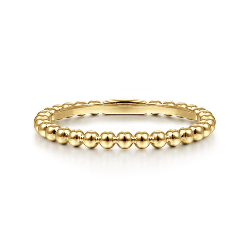 Bague empilable à perles en or jaune 14 carats