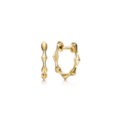 14K Yellow Gold Graduating Pattern Huggies thumbnail 1